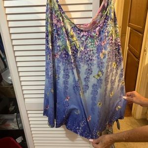 Purple silky tank top